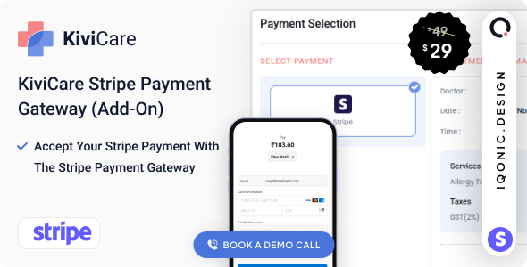 KiviCare（TM） – Stripe 支付网关（附加）