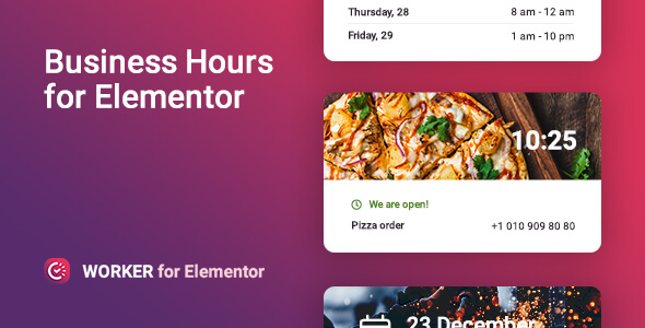 Elementor – Worker 的工作时间小部件