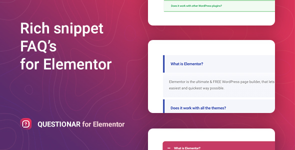 Questionar – Elementor 的常见问题解答手风琴