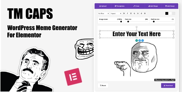 TM CAPS – 适用于 Elementor 的 WordPress Meme 生成器