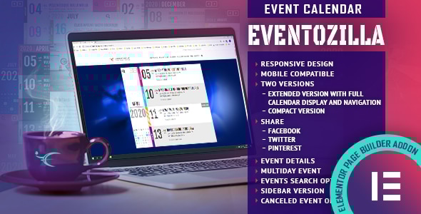 EventoZilla – 活动日历 – Elementor 小部件插件