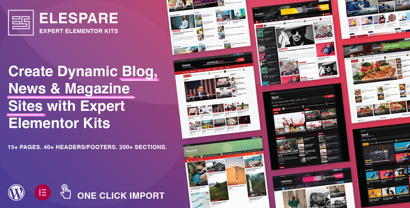 Elespare Pro – News, Magazine and Blog Elements Addons for Elementor with Header Footer Builder