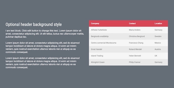 Data Table – Addon for WPBakery Page Builder