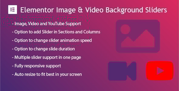 Elementor Background Image  Video Slider