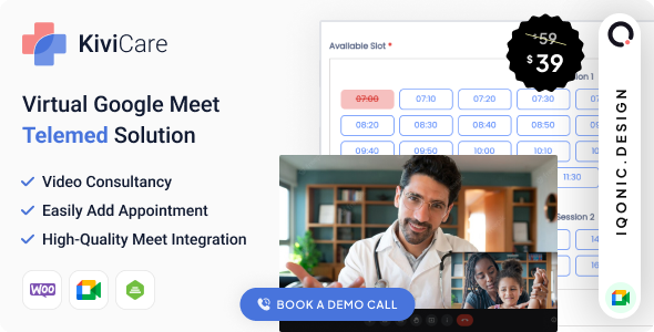 KiviCare(TM) – Google Meet Telemed 和 WooCommerce 支付网关(附加组件)