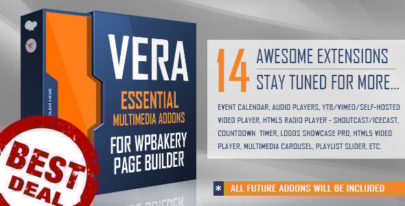 Vera – WPBakery 页面构建器的基本多媒体插件