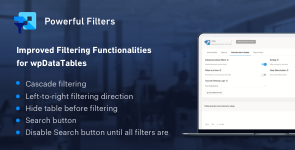 wpDataTables 的强大过滤器 – WordPress 表的级联过滤器