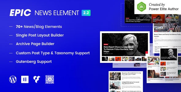 Epic News Elements – 新闻杂志、博客、Elementor 和 WPBakery 页面构建器的元素和博客附加组件