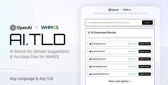人工智能。TLD：AI 搜索可用域名 （OpenAI + WHMCS）