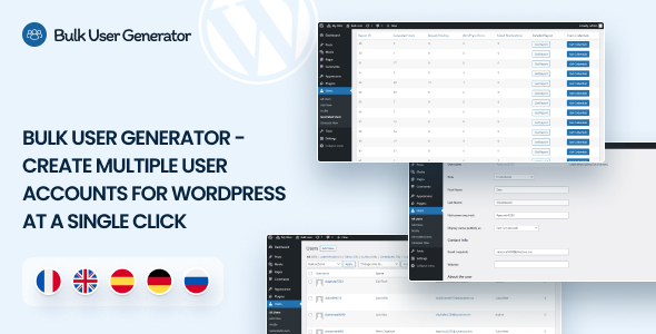 批量用户生成器 – 一键为 WordPress 创建多个用户帐户