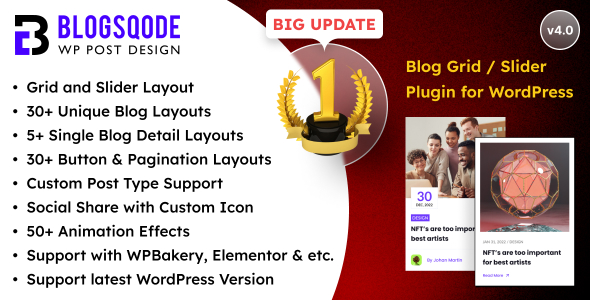 WordPress 的博客布局插件和新闻帖子设计 – Blogsqode