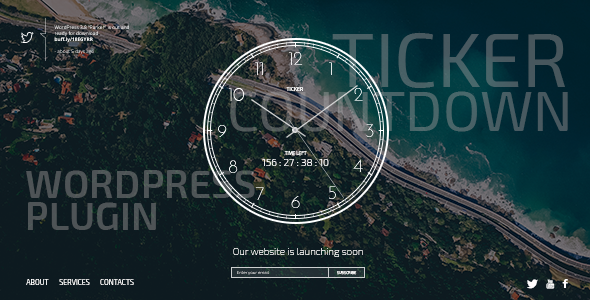 TICKER PLUGIN – 带时钟的响应式 Comingsoon 页面