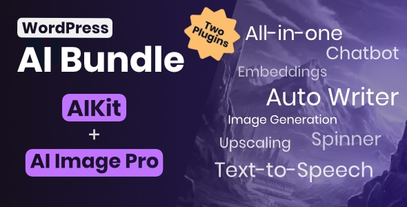 AI 捆绑包:WordPress AI Writer、聊天机器人、图像生成器、文本转语音、OpenAI、稳定扩散
