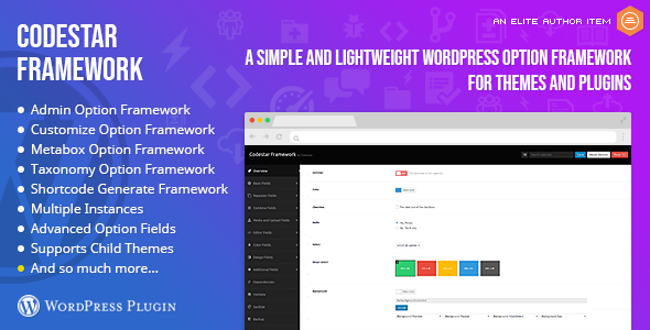 Codestar 框架 – 一个简单轻量级的 WordPress 主题和插件选项框架