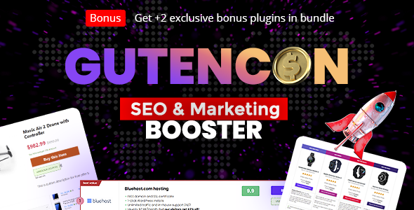 Gutencon – 营销和 SEO 助推器、列表表、古腾堡评论生成器