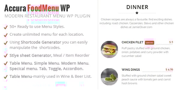 Accura FoodMenu WP – 现代餐厅食物菜单