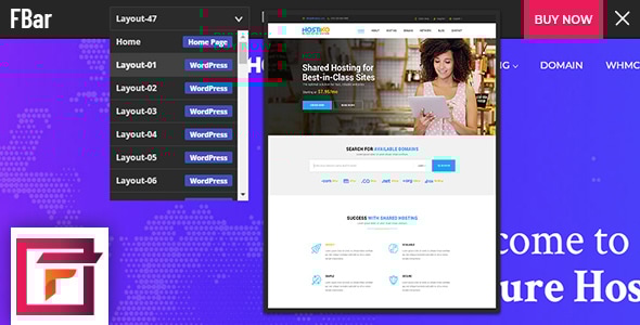 FBar – 响应式 WordPress 演示开关栏插件