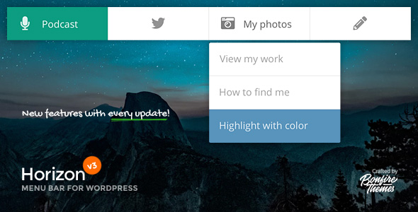 Horizon – WordPress 的菜单栏插件