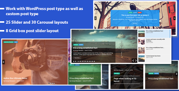 适用于 WordPress 的响应式 Recent Post Slider Pro 插件