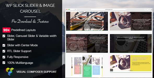 WP Slick Slider 和 Image Carousel Pro Plus WPBakery 页面构建器支持