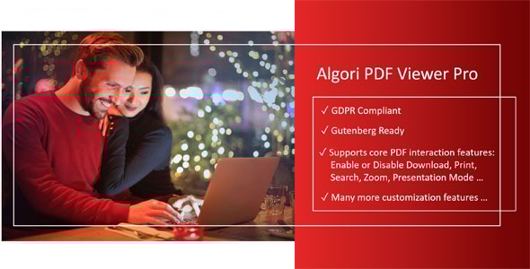 适用于 WordPress 古腾堡的 Algori PDF 查看器专业版