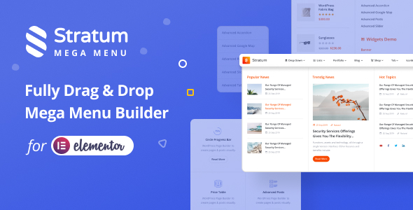 Elementor 的 Stratum Mega 菜单