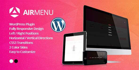 AirMenu – 响应式全屏导航 WordPress 插件