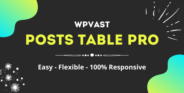 Wpvast 帖子表专业版