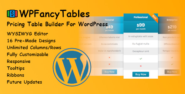 WPFancyTables – WordPress 的定价表生成器