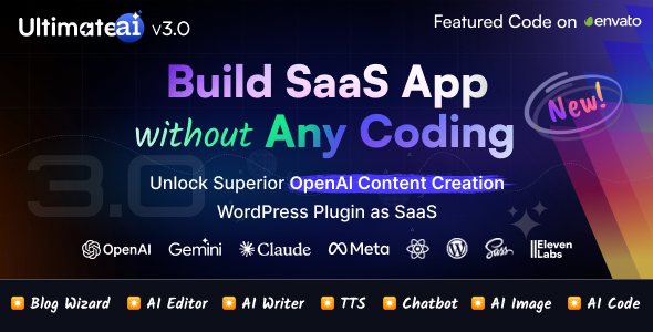 UltimateAI – OpenAI 内容生成 WordPress 应用程序作为 SaaS