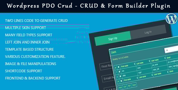 WordPress PDO Crud – Crud Form Builder Plugin for wordpress