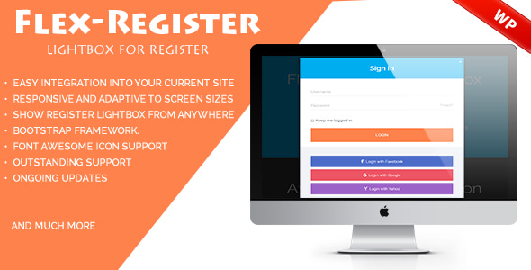 Flex-Register – Bootstrap 3 lightbox for Register WordPress