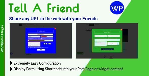 Tell a Friend – WordPress Plugin to Share any URL in the web with your Friends