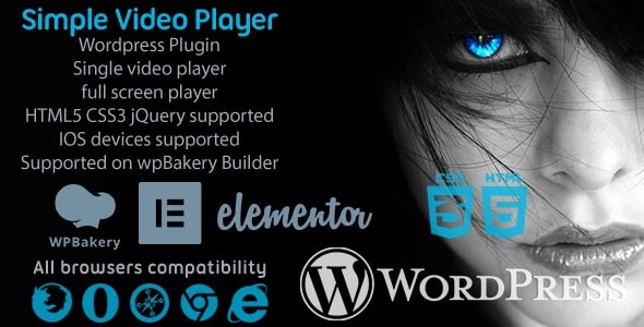 适用于 WpBakery 和 Elementor Builder 的简单视频播放器 svPlayer 插件