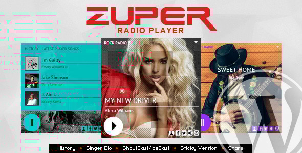 Zuper – 具有历史的 Shoutcast 和 Icecast 广播播放器 – WordPress 插件