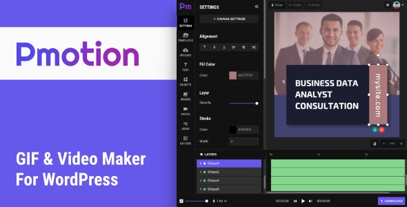 Pmotion – WordPress 的动画 GIF 和视频制作器
