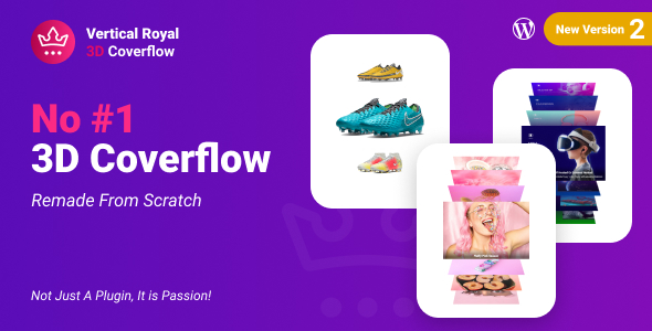 垂直皇家 3D Coverflow WordPress 和 WooCommerce 插件
