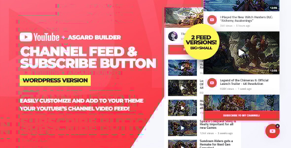Youtube 频道提要和订阅框 WordPress 插件