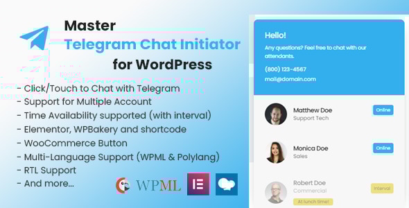 WordPress 的 Master Telegram 聊天发起器