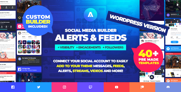Asgard – 社交媒体警报和提要 WordPress 构建器 – Facebook、Instagram、Twitch 等!