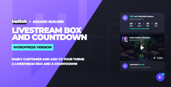 Twitch LiveStream Box 和倒计时 WordPress 插件