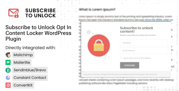 订阅解锁选择加入 Content Locker WordPress 插件