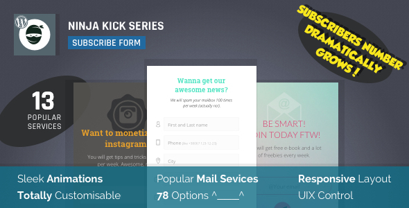 电子邮件选择加入潜在客户生成 WordPress 插件 — Ninja Kick