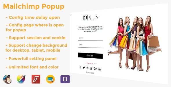 Mailchimp 弹出窗口