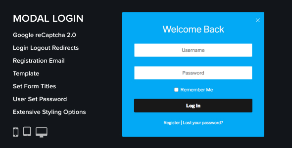 模态登录注册忘记的 WordPress 插件