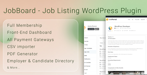 JobBoard 职位列表 WordPress 插件
