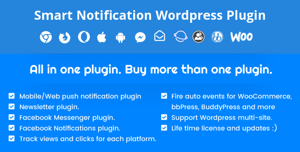 智能通知 WordPress 插件。网络和移动推送、FB Messenger、FB 通知和时事通讯。