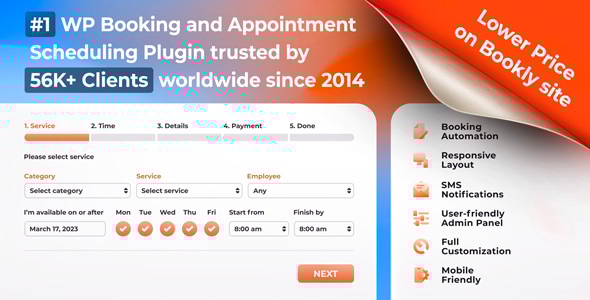 Bookly PRO – 预约和安排软件系统