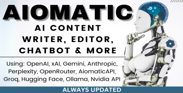 Aiomatic – AI 内容作家、编辑器、聊天机器人和 AI 工具包