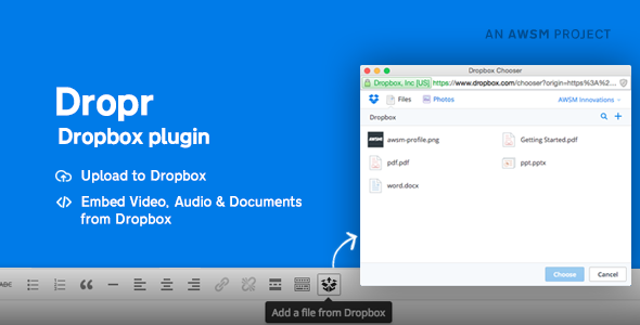 Dropr – WordPress 的 Dropbox 插件